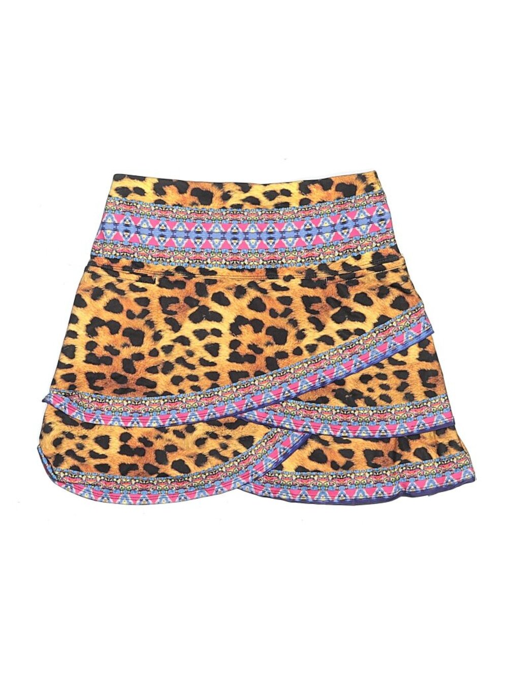 Lucky in Love golf skirt Leopard Pink geo print Scallop A-Line Skort sz MEDIUM